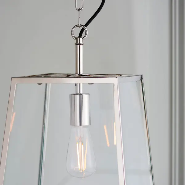 Hurst Box Style Single Pendant in Nickel Finish