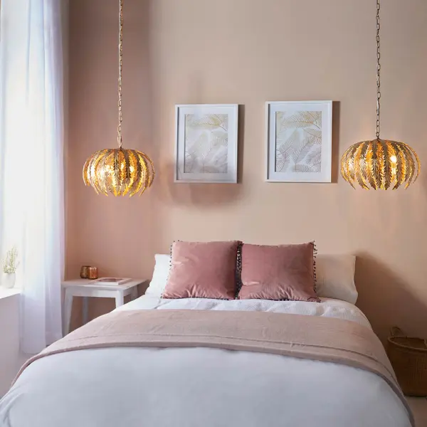 Delphine 3lt Gold Painted Pendant