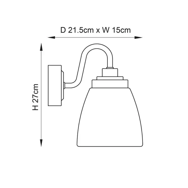 Ashbury Single Wall Light in Chrome & Clear Glass