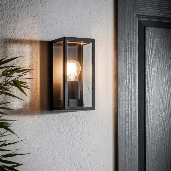 Oxford Black Wall Light IP44