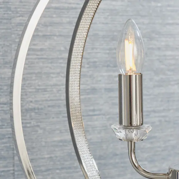 Ritz 3 Light Nickel & Crystal Pendant