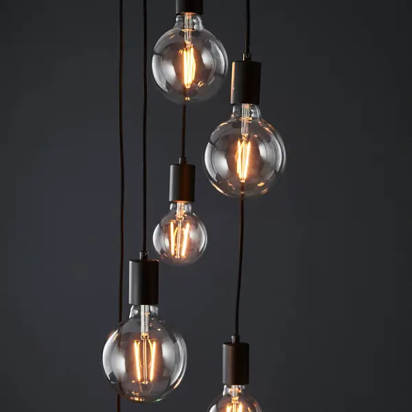 Studio 6 Light Cluster Matt Black Pendant