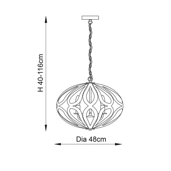Sirolo 3 Light Pendant in Antique Bronze Finish