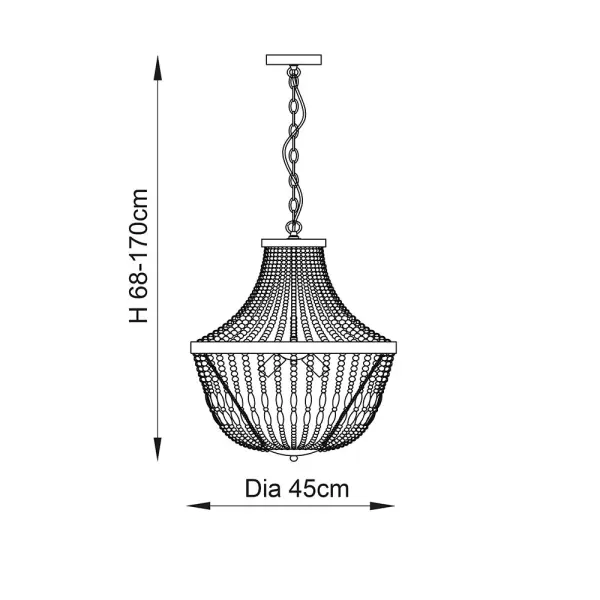 Celine 5 Light Ceiling Pendant in Rose Gold Finish