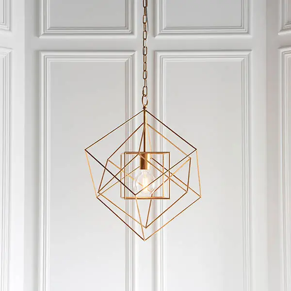 Fred Single Gold Leaf Framed Pendant