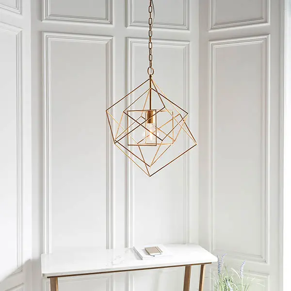Fred Single Gold Leaf Framed Pendant