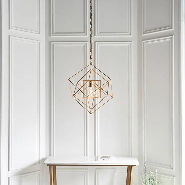 Fred Single Gold Leaf Framed Pendant