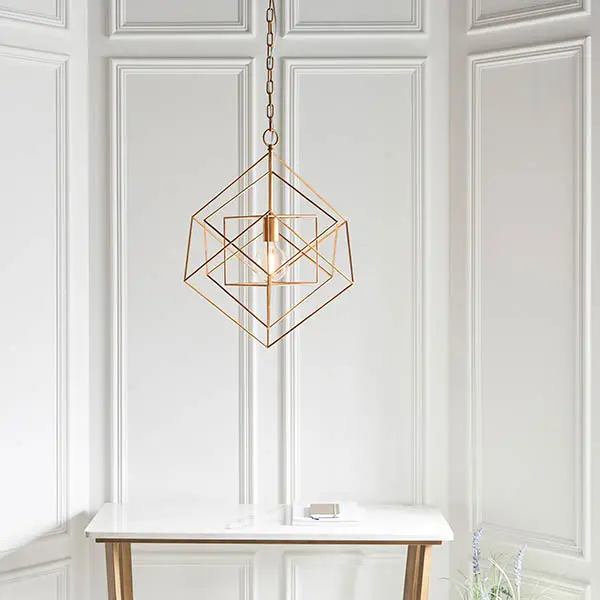 Fred Single Gold Leaf Framed Pendant
