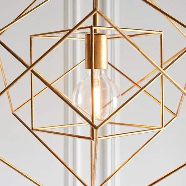 Fred Single Gold Leaf Framed Pendant