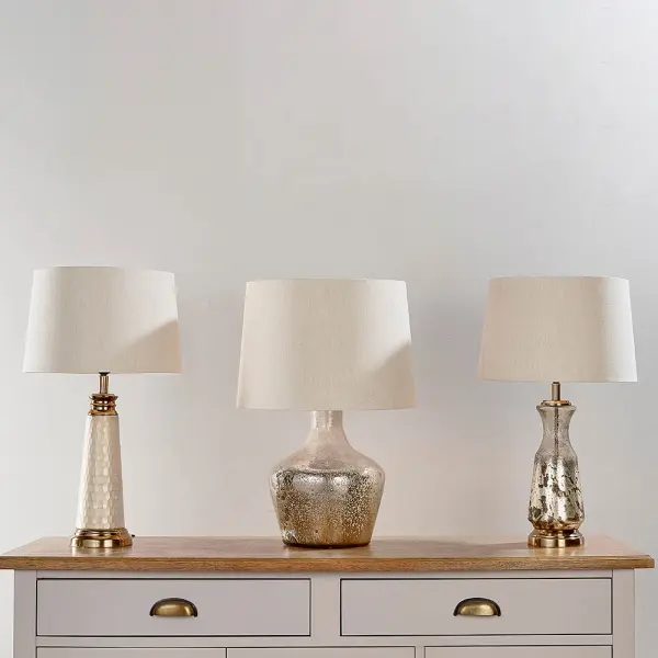 Meteora Vintge White Table Lamp C/W Shade
