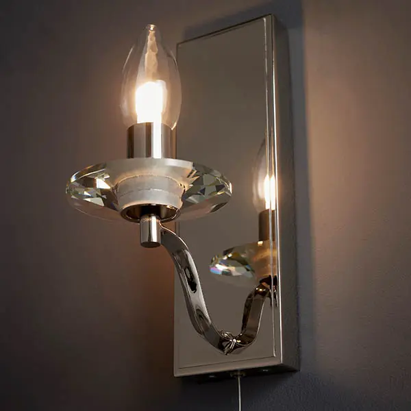 Garland Polished Nickel Wall Light IP44