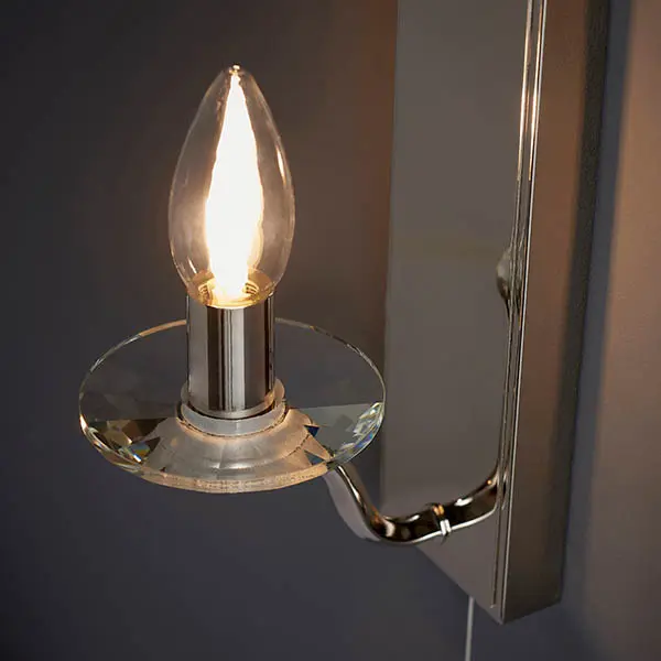 Garland Polished Nickel Wall Light IP44