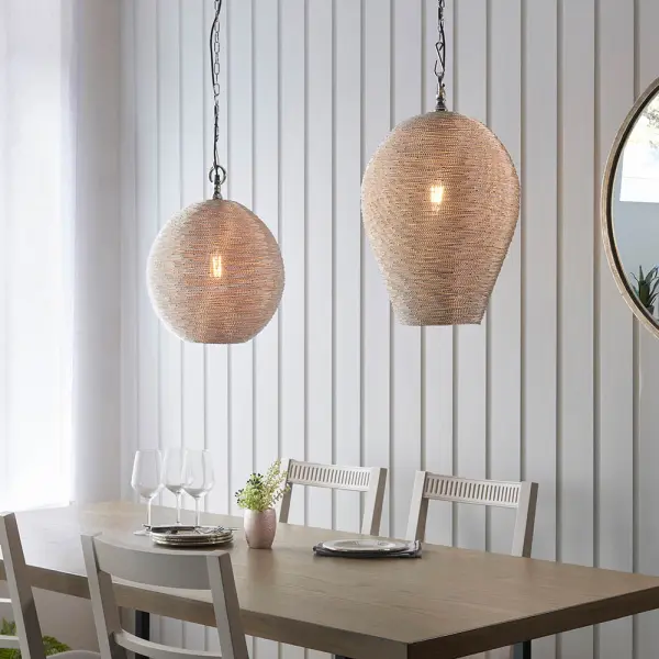 Asha Wire Pendant in Polished Nickel Finish