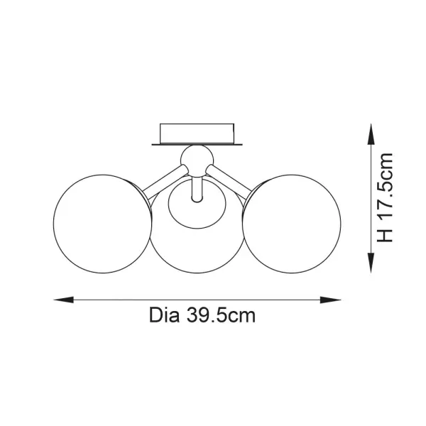 Pulsa 3 Light Semi Flush Fitting