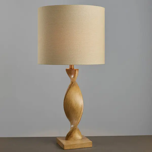 Abia Wooden Table Lamp C/W Shade