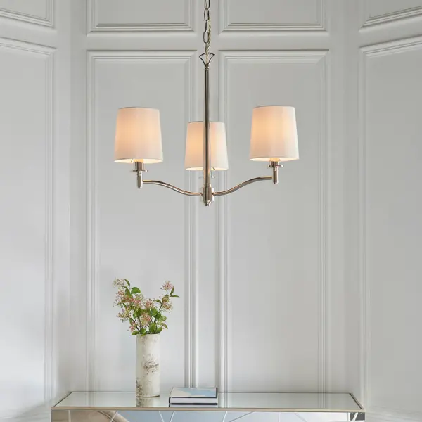 Ortona 3 Light Bright Nickel Pendant