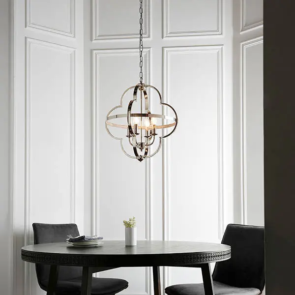 Barton 4 Light Bright Nickel Pendant