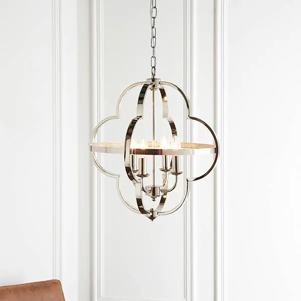 Barton 4 Light Bright Nickel Pendant