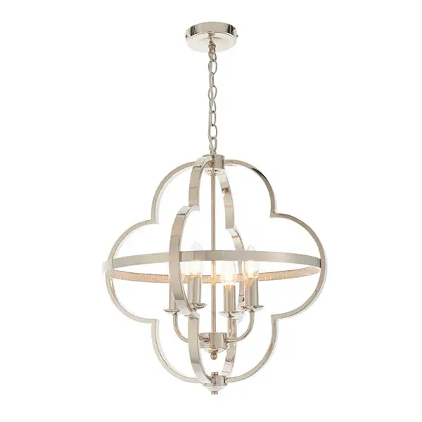 Barton 4 Light Bright Nickel Pendant