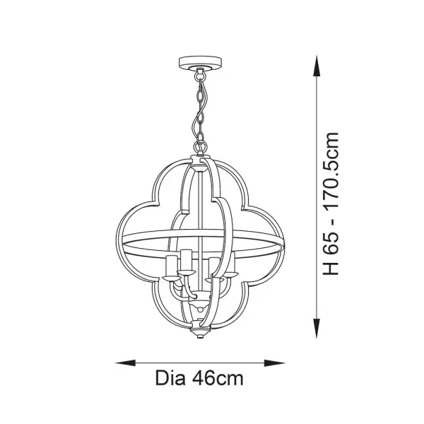 Barton 4 Light Bright Nickel Pendant