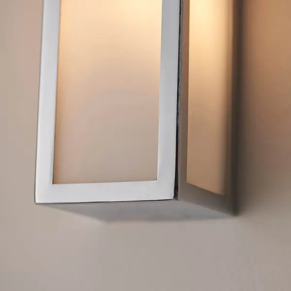 Newham 2 Light Chrome Wall Light with Frosted Glass IP44