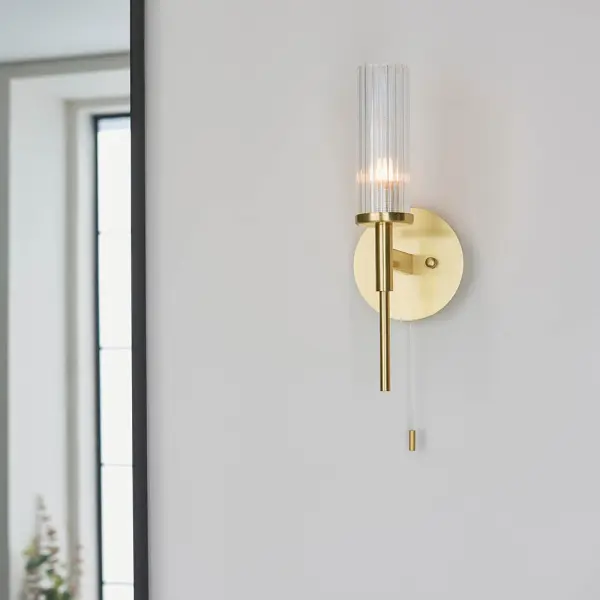 Talo Satin Brass Wall Light IP44