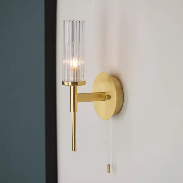 Talo Satin Brass Wall Light IP44