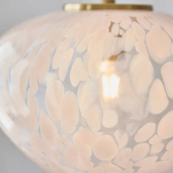 Mali Satin Brass Pendant with Confetti Glass