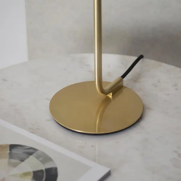 Mali Satin Brass Table Lamp with a Coneftti Glass Shade