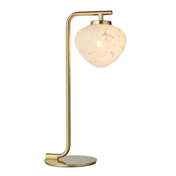 Mali Satin Brass Table Lamp with a Coneftti Glass Shade