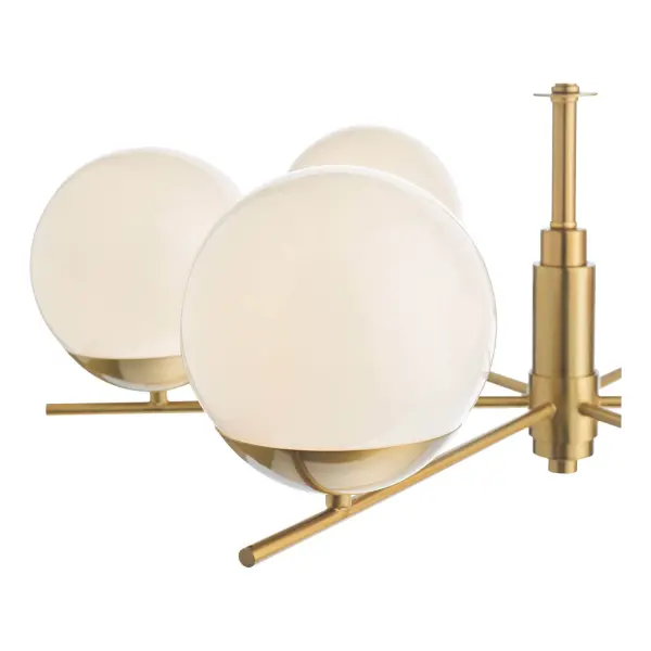 Bombazine 6 Light Pendant in Natural Brass C/W Opal Shades