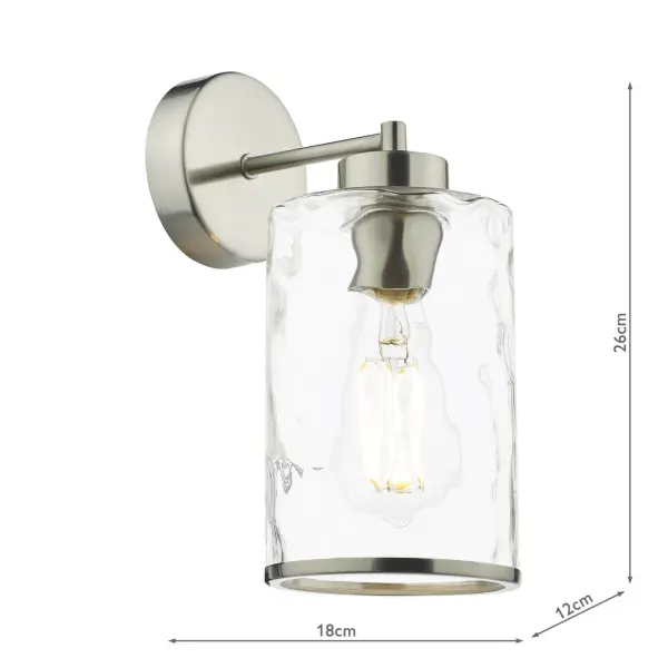 Olsen Satin Chrome & Glass Wall Light