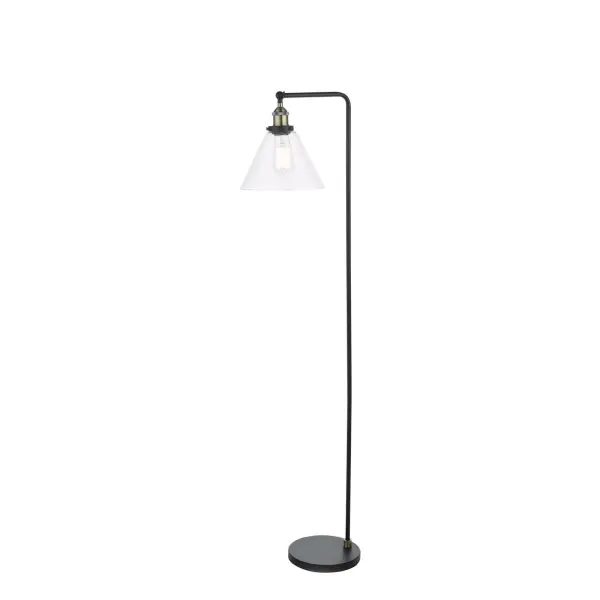 Ray Antique Brass & Glass Floor Lamp