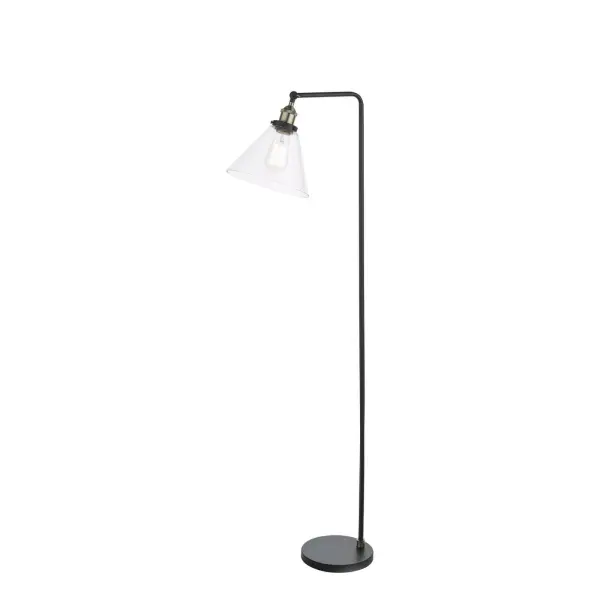 Ray Antique Brass & Glass Floor Lamp