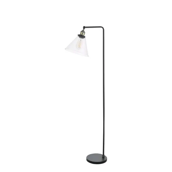 Ray Antique Brass & Glass Floor Lamp