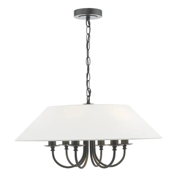 Sivan 6 Light Matt Black Pendant C/W Shade