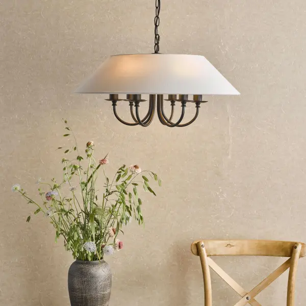 Sivan 6 Light Matt Black Pendant C/W Shade