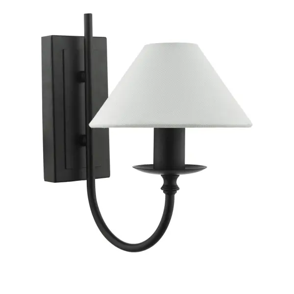 Sivan Matt Black Wall Light C/W Shade