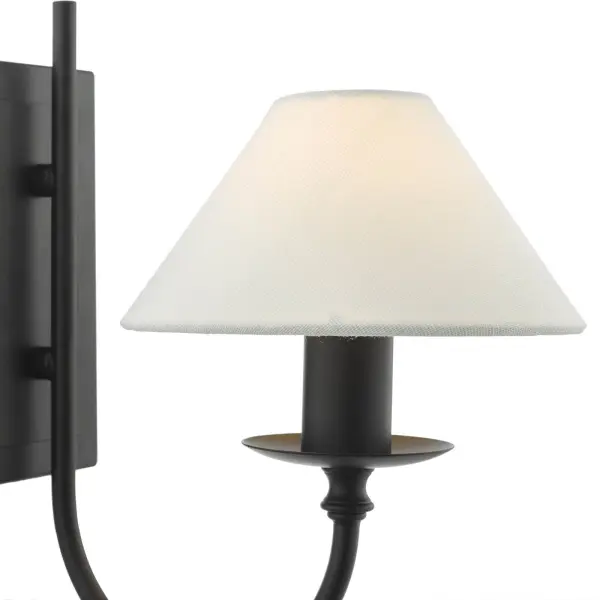 Sivan Matt Black Wall Light C/W Shade