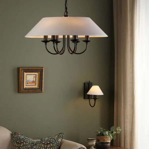 Sivan Matt Black Wall Light C/W Shade