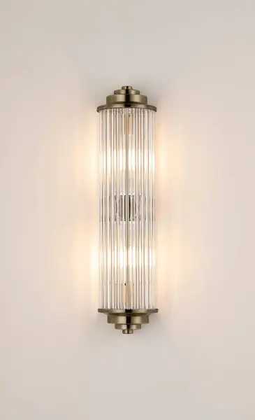 Appeal Small Flush Wall Light in Antique Brass IP44