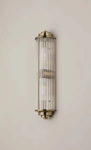 Appeal Small Flush Wall Light in Antique Brass IP44