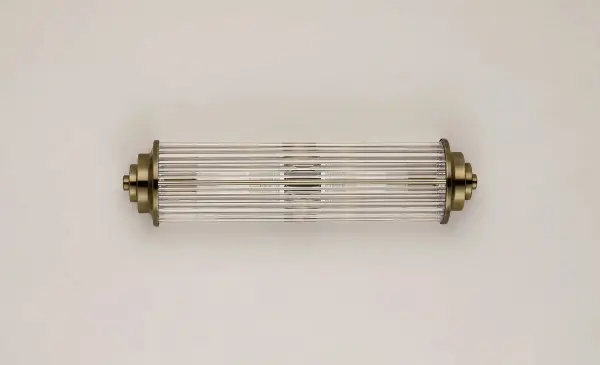 Appeal Small Flush Wall Light in Antique Brass IP44