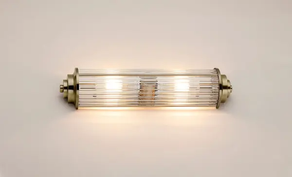 Appeal Small Flush Wall Light in Antique Brass IP44