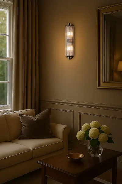 Appeal Small Flush Wall Light in Antique Brass IP44