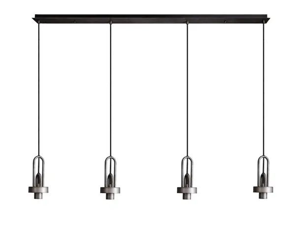Meel 4 Light Aged Pewter Bar Pendant