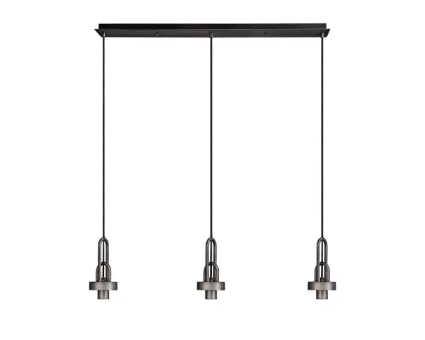Meel 3 Light Aged Pewter Bar Pendant