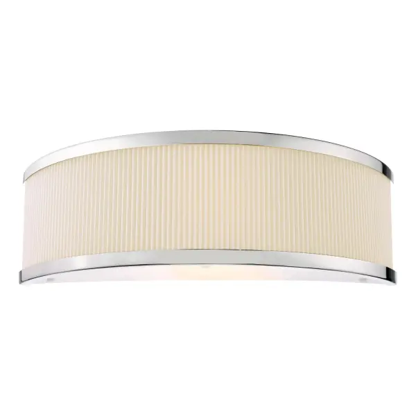 Alvaro Polished Chrome Wall Light C/W Ivory Shade