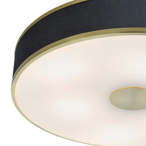 Alvaro Brushed Brass 6 Light Flush Fitting C/W Blue Shade
