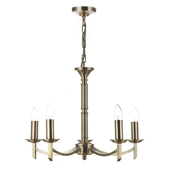 Ambassador 5 Light Dual Mount Pendant Antique Brass